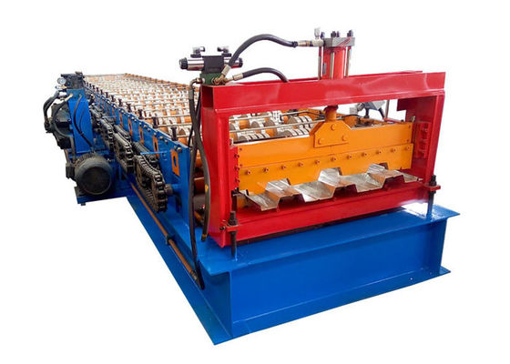 Chain Drive Customizable Floor Deck Roll Forming Machine With 45 Rollers